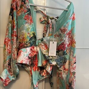 HEMANT & NANDITA Floral Multicolor Bodysuit